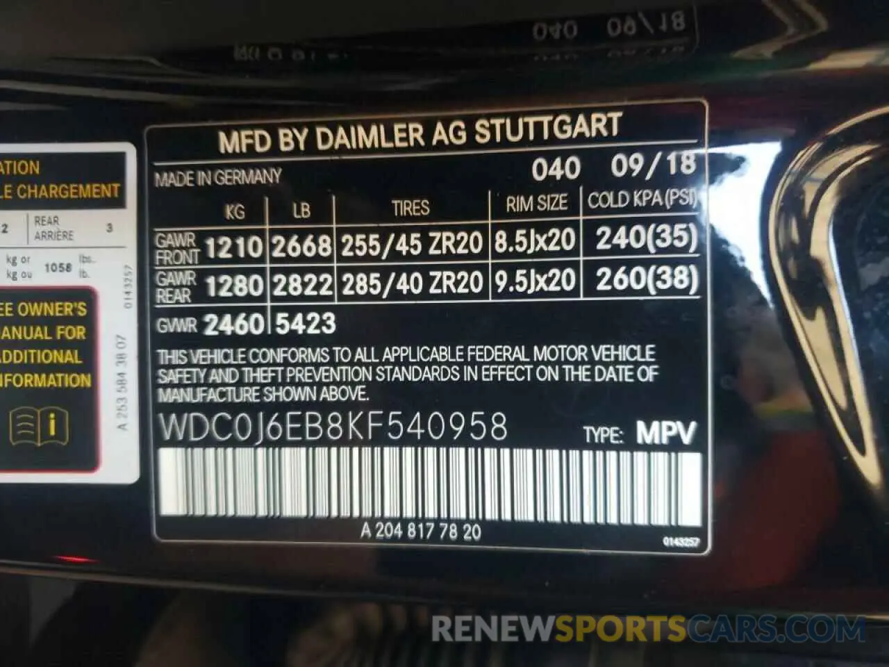 10 Photograph of a damaged car WDC0J6EB8KF540958 MERCEDES-BENZ GLC-CLASS 2019