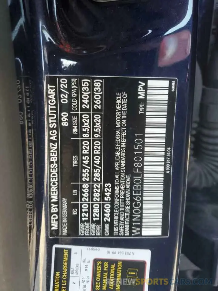 14 Photograph of a damaged car W1N0G6EB0LF801501 MERCEDES-BENZ GLC-CLASS 2020