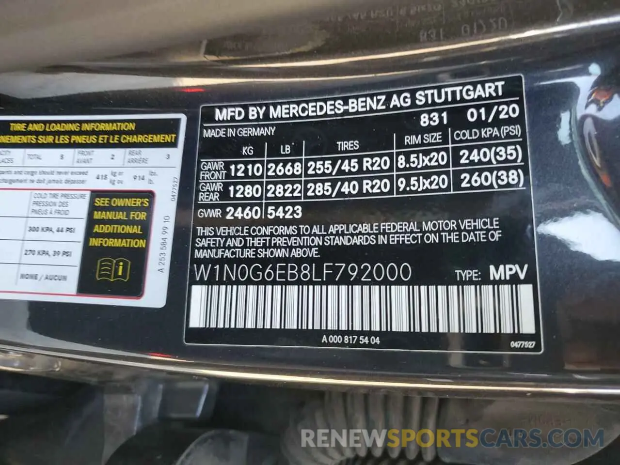 12 Photograph of a damaged car W1N0G6EB8LF792000 MERCEDES-BENZ GLC-CLASS 2020