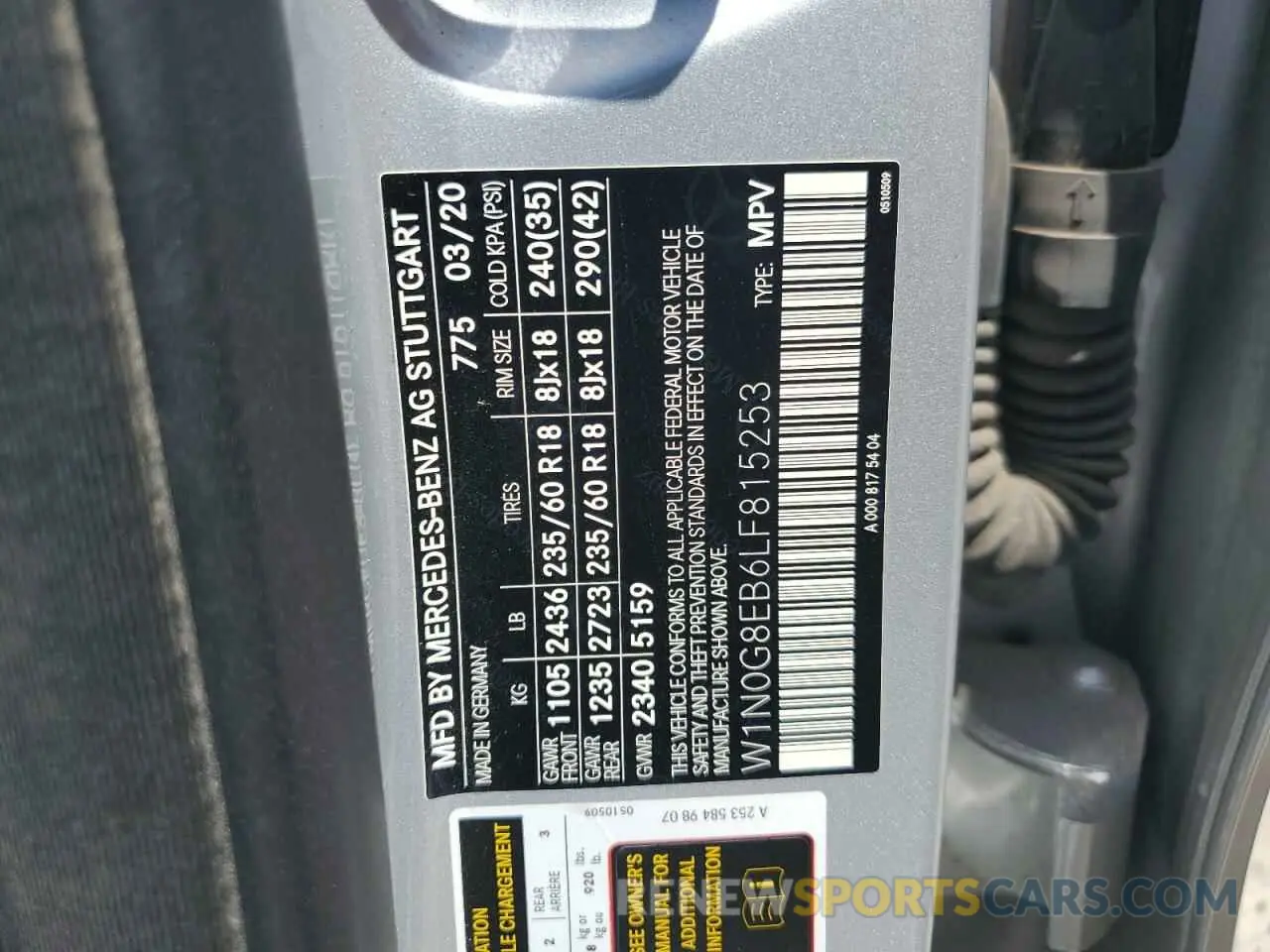 13 Photograph of a damaged car W1N0G8EB6LF815253 MERCEDES-BENZ GLC-CLASS 2020