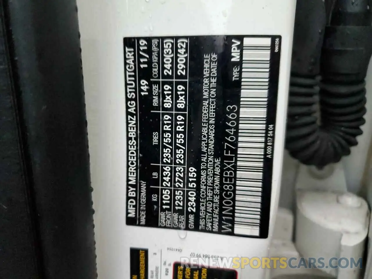 12 Photograph of a damaged car W1N0G8EBXLF764663 MERCEDES-BENZ GLC-CLASS 2020