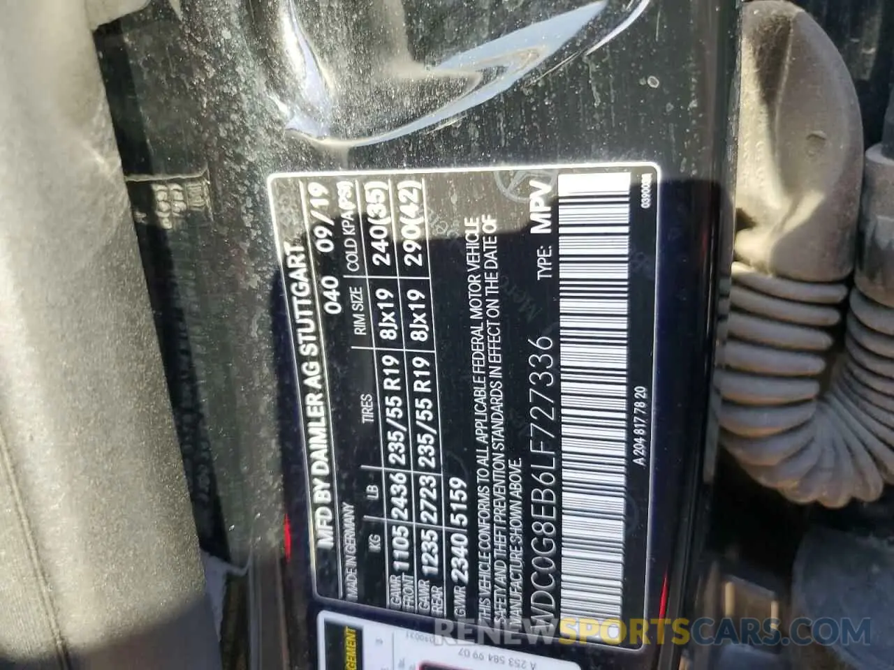 13 Photograph of a damaged car WDC0G8EB6LF727336 MERCEDES-BENZ GLC-CLASS 2020
