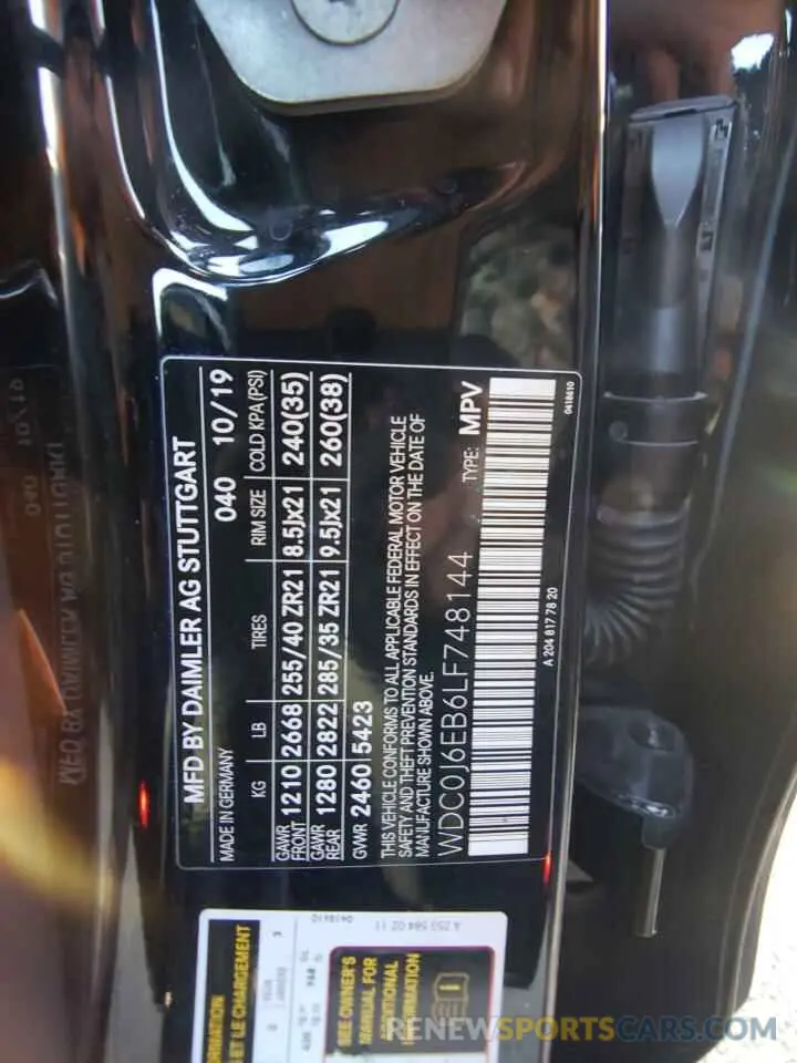 12 Photograph of a damaged car WDC0J6EB6LF748144 MERCEDES-BENZ GLC-CLASS 2020