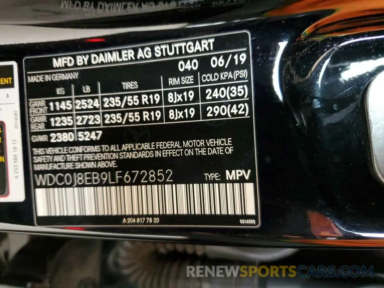 14 Photograph of a damaged car WDC0J8EB9LF672852 MERCEDES-BENZ GLC-CLASS 2020