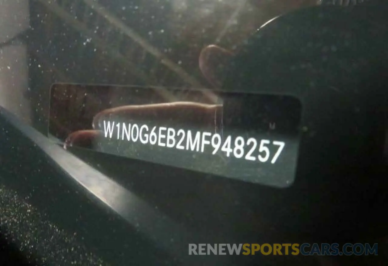 10 Photograph of a damaged car W1N0G6EB2MF948257 MERCEDES-BENZ GLC-CLASS 2021