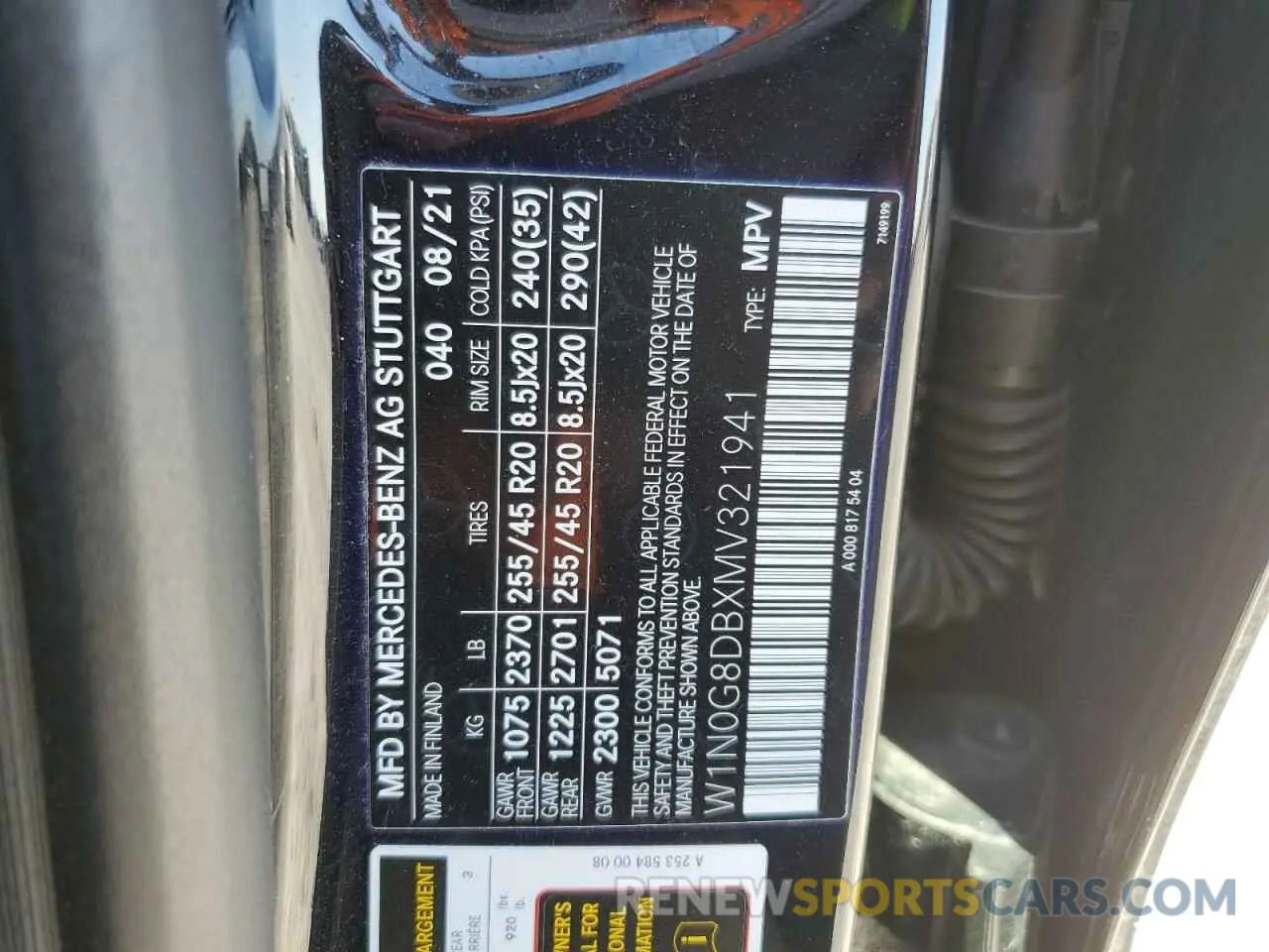 13 Photograph of a damaged car W1N0G8DBXMV321941 MERCEDES-BENZ GLC-CLASS 2021