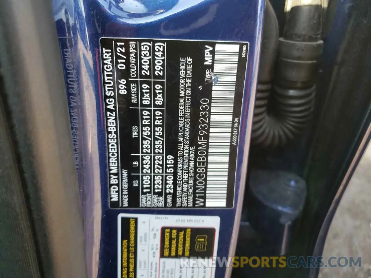 14 Photograph of a damaged car W1N0G8EB0MF932330 MERCEDES-BENZ GLC-CLASS 2021