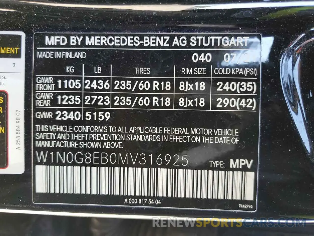 13 Photograph of a damaged car W1N0G8EB0MV316925 MERCEDES-BENZ GLC-CLASS 2021