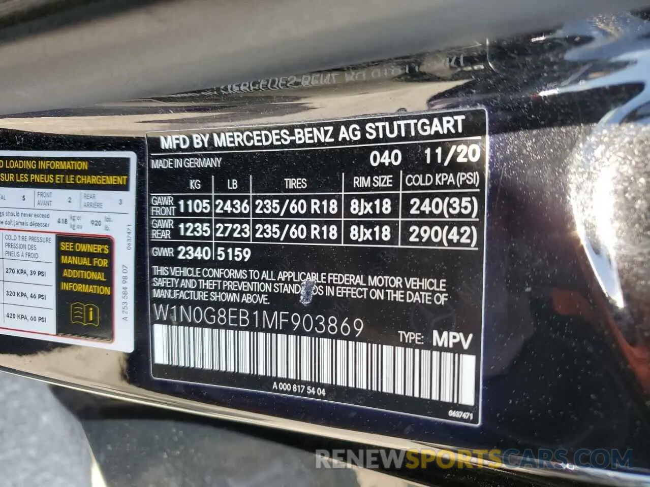 14 Photograph of a damaged car W1N0G8EB1MF903869 MERCEDES-BENZ GLC-CLASS 2021