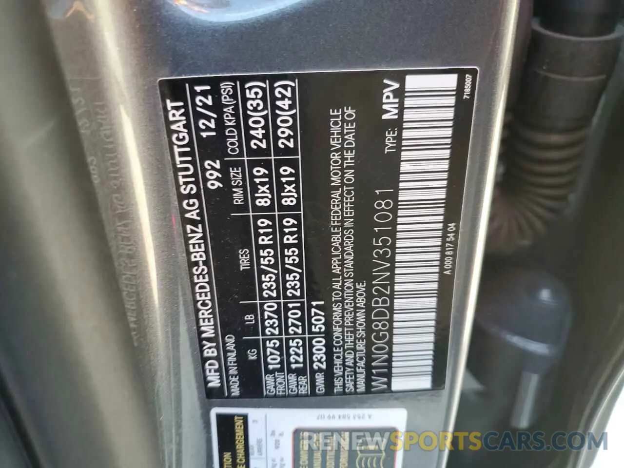 15 Photograph of a damaged car W1N0G8DB2NV351081 MERCEDES-BENZ GLC-CLASS 2022