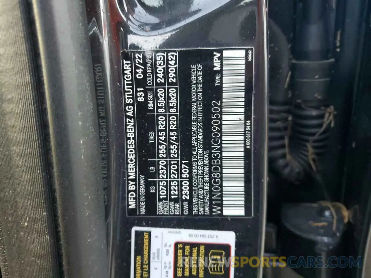 14 Photograph of a damaged car W1N0G8DB3NG090502 MERCEDES-BENZ GLC-CLASS 2022