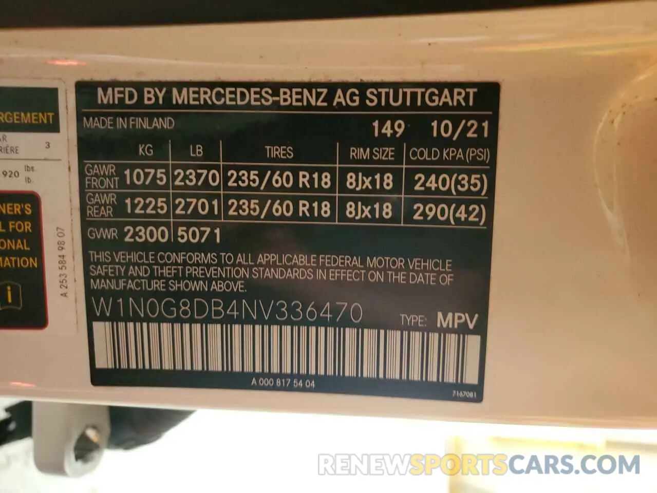 14 Photograph of a damaged car W1N0G8DB4NV336470 MERCEDES-BENZ GLC-CLASS 2022