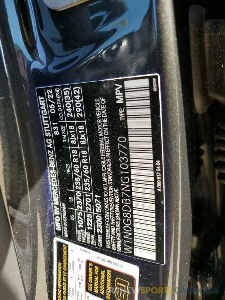 14 Photograph of a damaged car W1N0G8DB7NG103770 MERCEDES-BENZ GLC-CLASS 2022