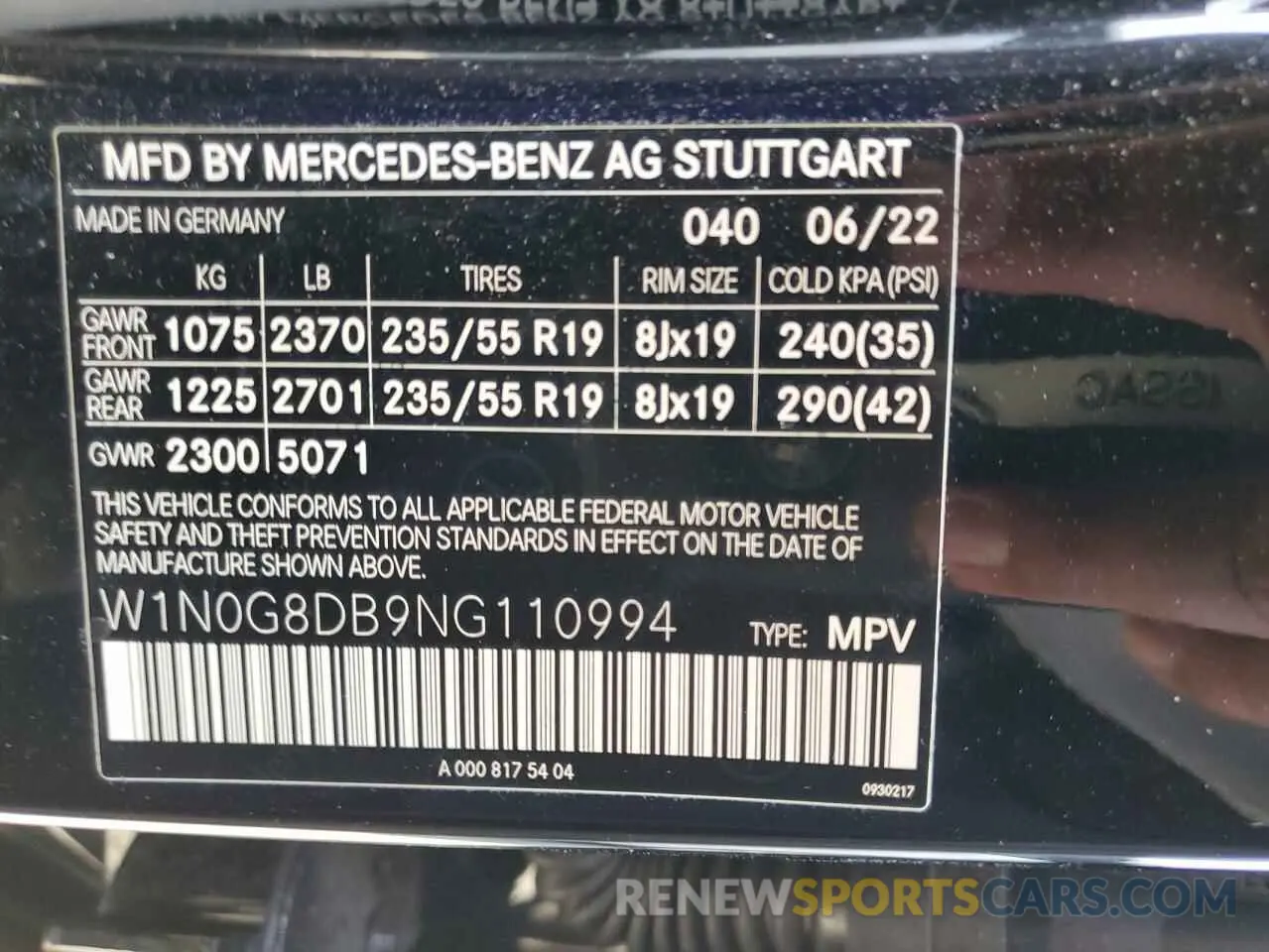 13 Photograph of a damaged car W1N0G8DB9NG110994 MERCEDES-BENZ GLC-CLASS 2022