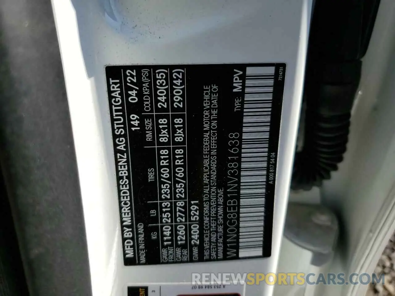 13 Photograph of a damaged car W1N0G8EB1NV381638 MERCEDES-BENZ GLC-CLASS 2022