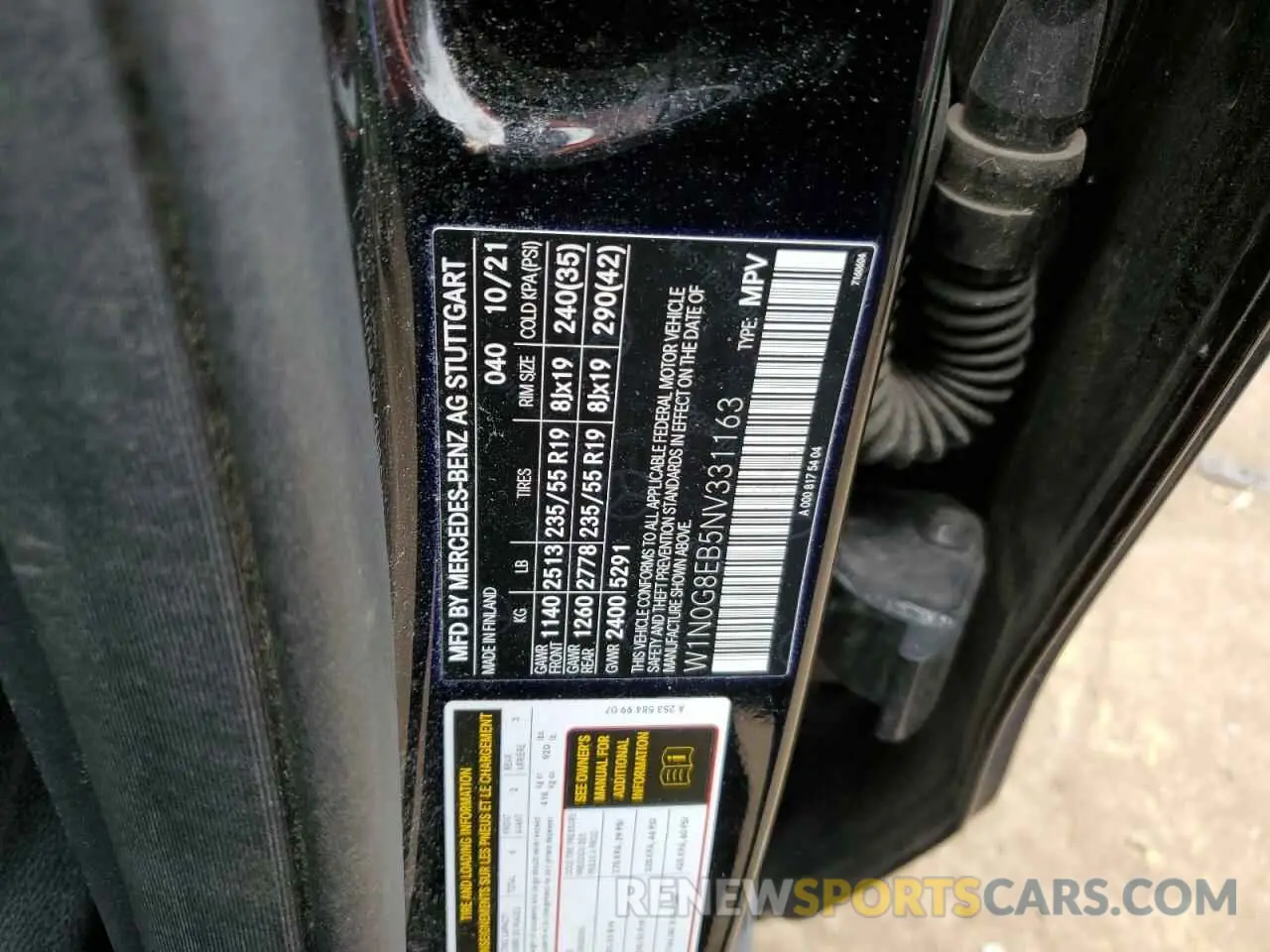 13 Photograph of a damaged car W1N0G8EB5NV331163 MERCEDES-BENZ GLC-CLASS 2022
