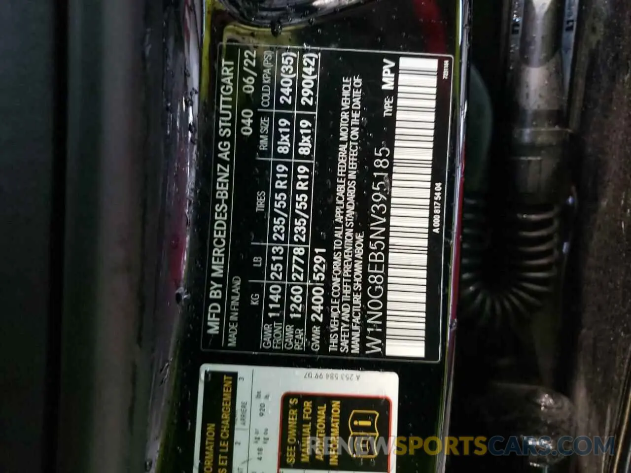 13 Photograph of a damaged car W1N0G8EB5NV395185 MERCEDES-BENZ GLC-CLASS 2022