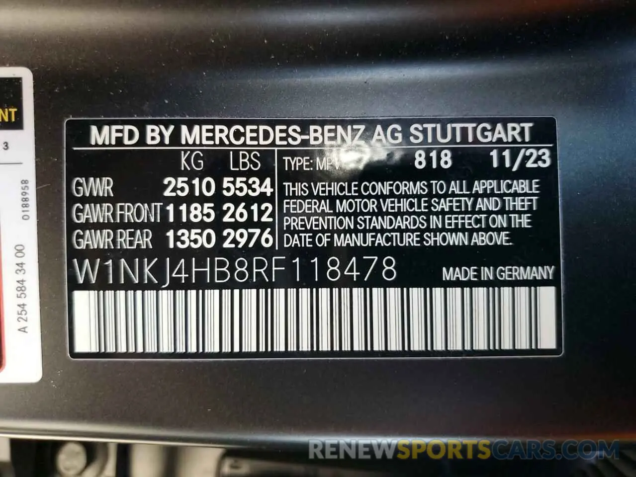 15 Photograph of a damaged car W1NKJ4HB8RF118478 MERCEDES-BENZ GLC-CLASS 2024