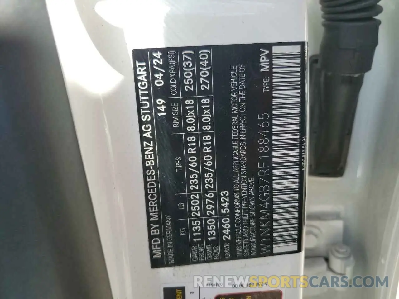 12 Photograph of a damaged car W1NKM4GB7RF188465 MERCEDES-BENZ GLC-CLASS 2024