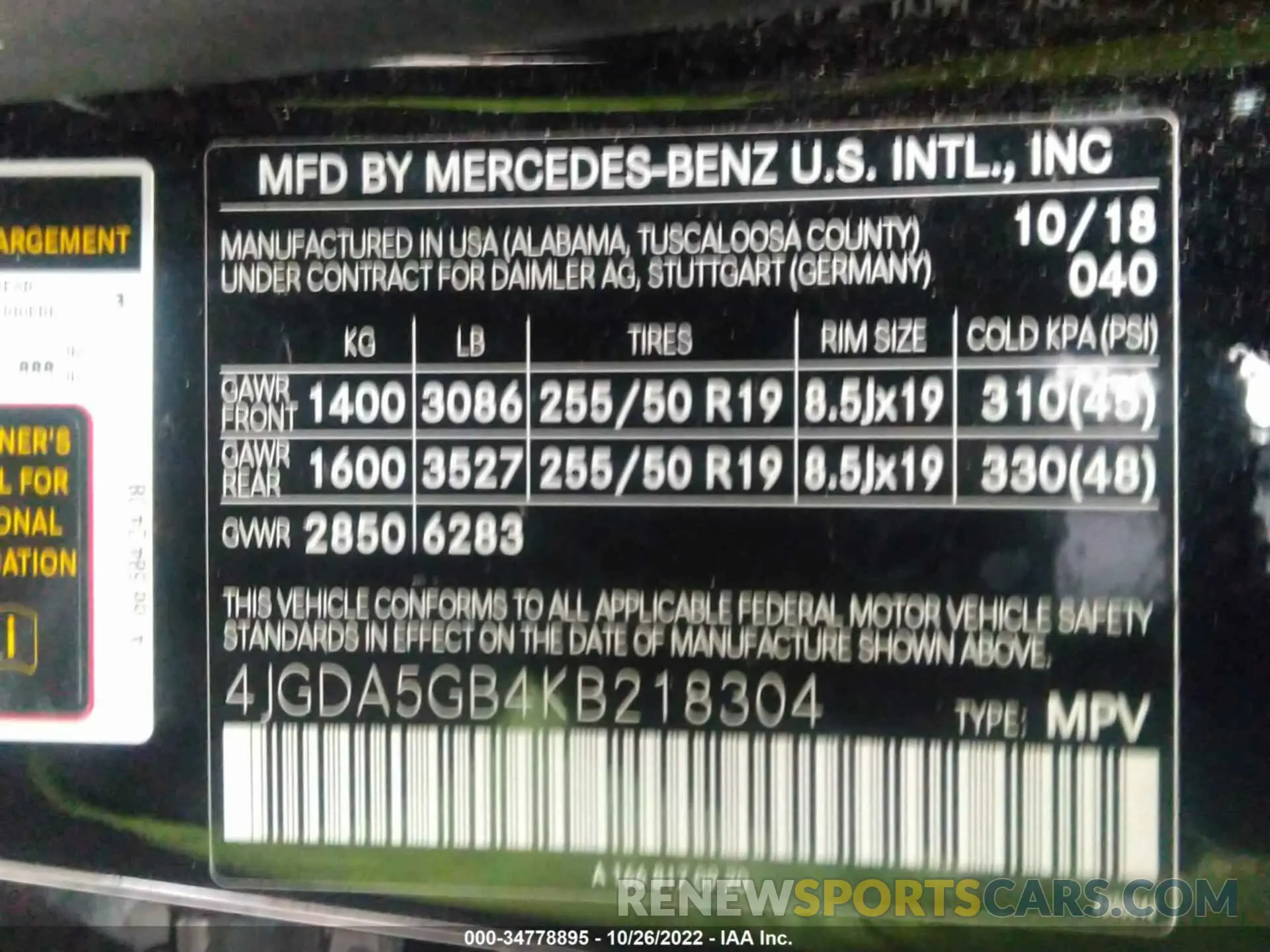 9 Photograph of a damaged car 4JGDA5GB4KB218304 MERCEDES-BENZ GLE 2019