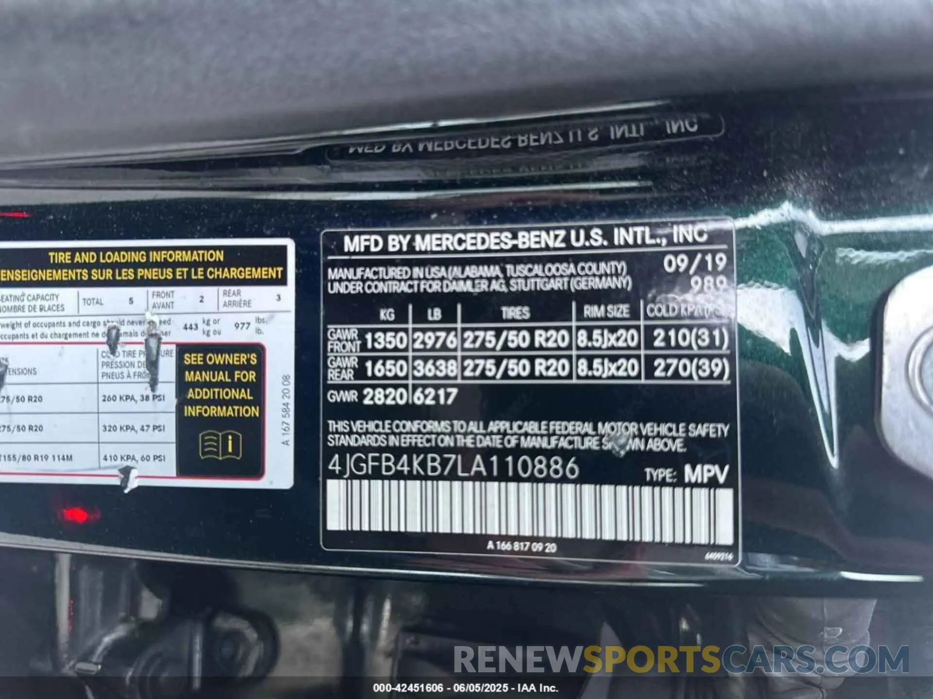 9 Photograph of a damaged car 4JGFB4KB7LA110886 MERCEDES-BENZ GLE 2020