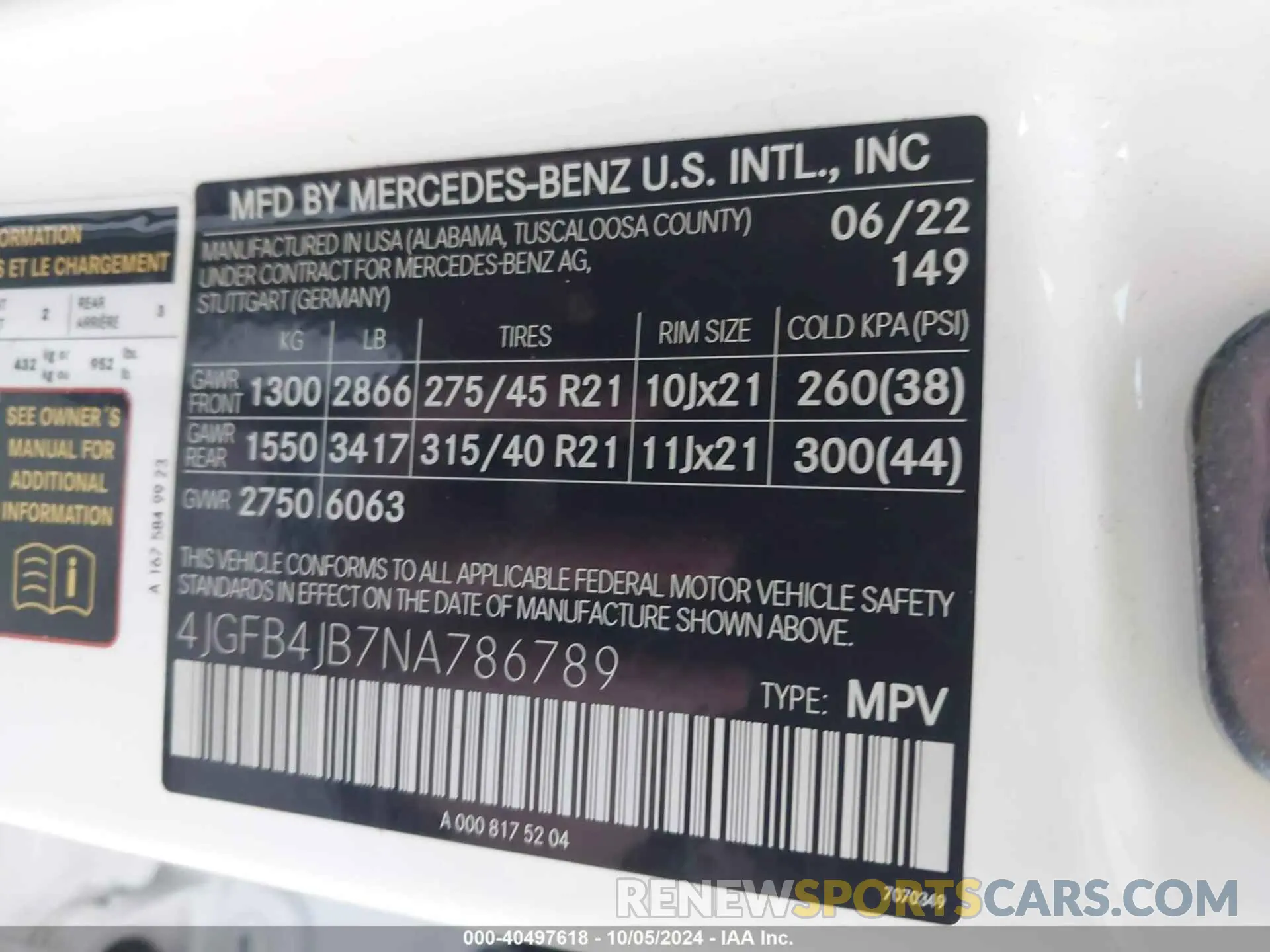 9 Photograph of a damaged car 4JGFB4JB7NA786789 MERCEDES-BENZ GLE 2022