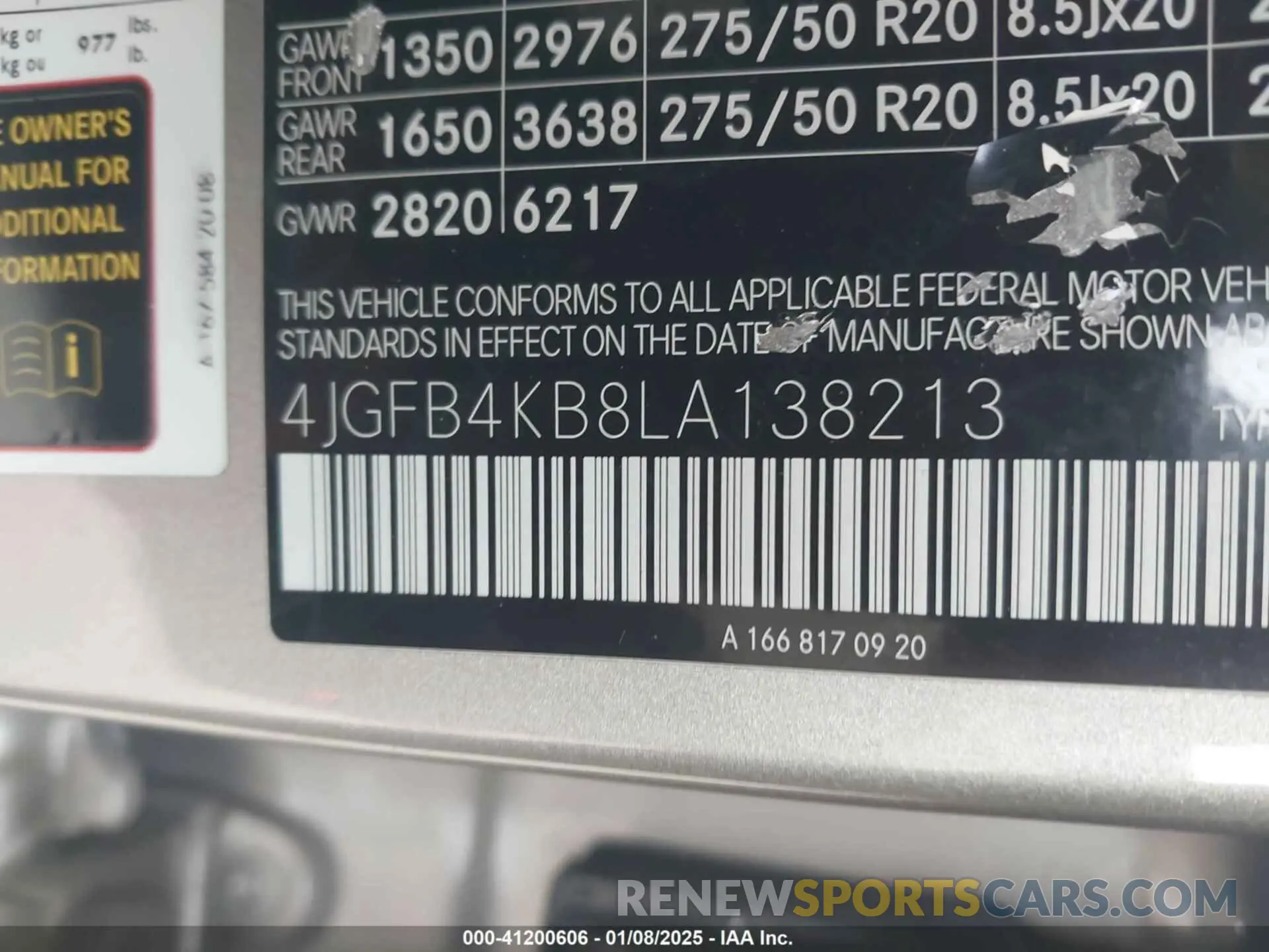 9 Photograph of a damaged car 4JGFB4KB8LA138213 MERCEDES-BENZ GLE 350 2020