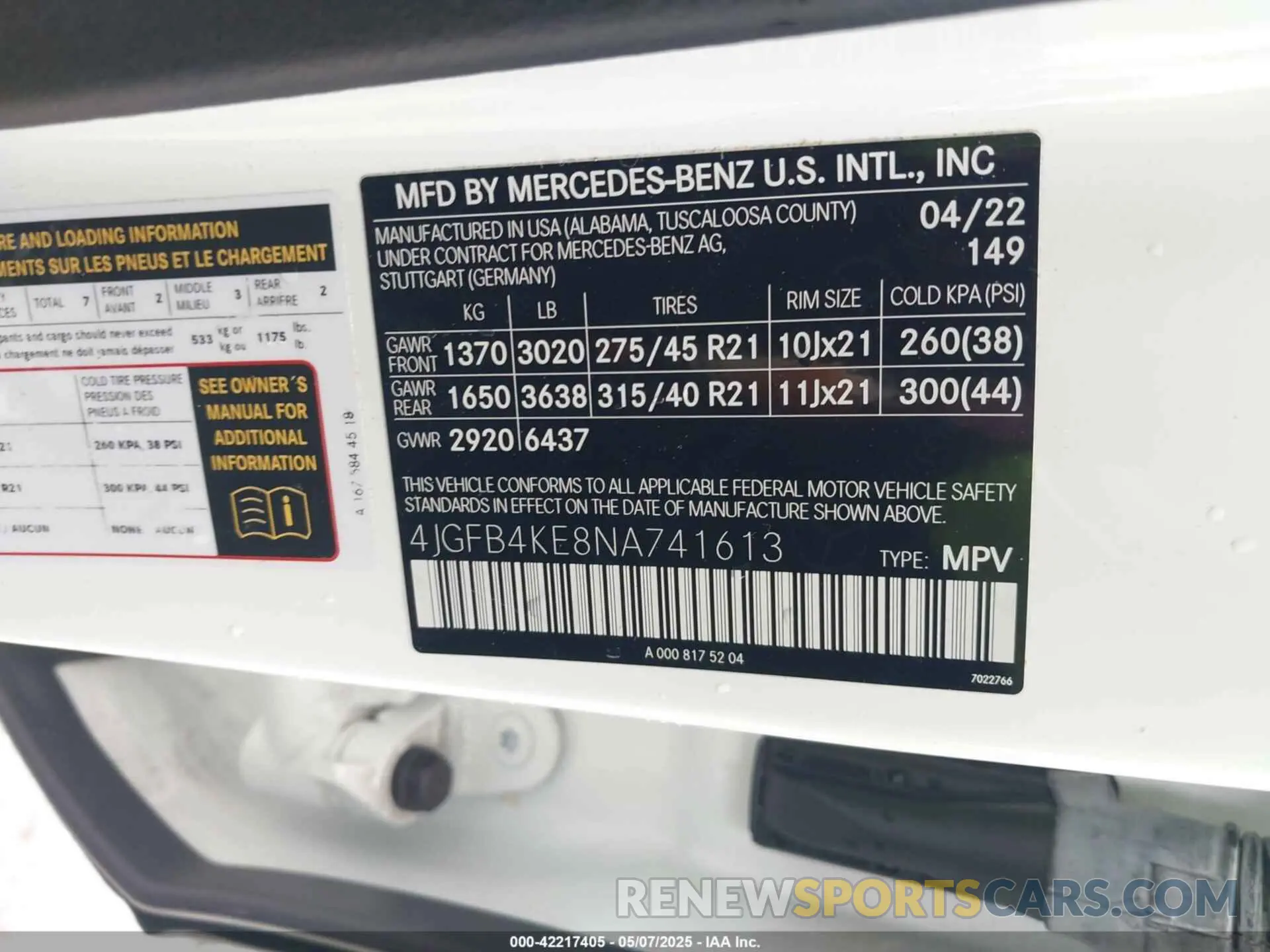 9 Photograph of a damaged car 4JGFB4KE8NA741613 MERCEDES-BENZ GLE 350 2022