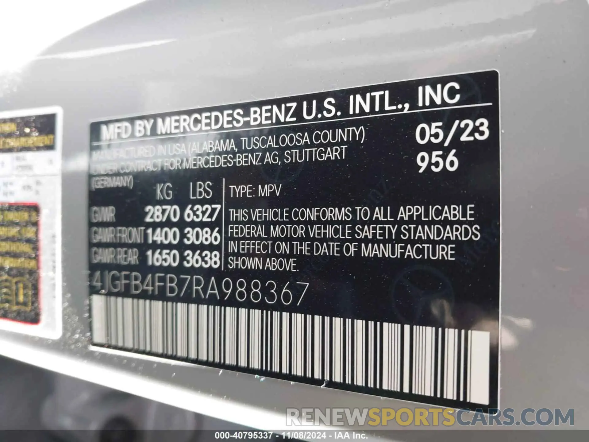 9 Photograph of a damaged car 4JGFB4FB7RA988367 MERCEDES-BENZ GLE 350 2024