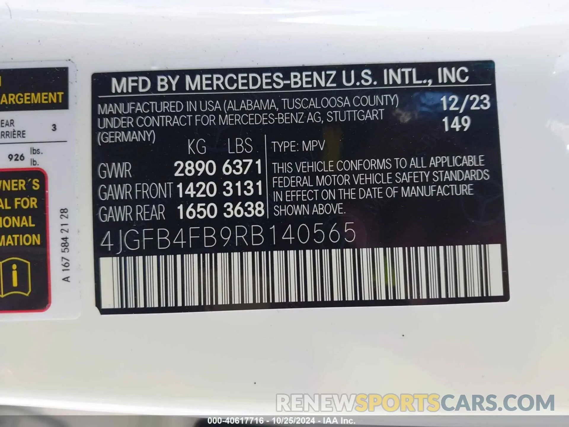 9 Photograph of a damaged car 4JGFB4FB9RB140565 MERCEDES-BENZ GLE 350 2024