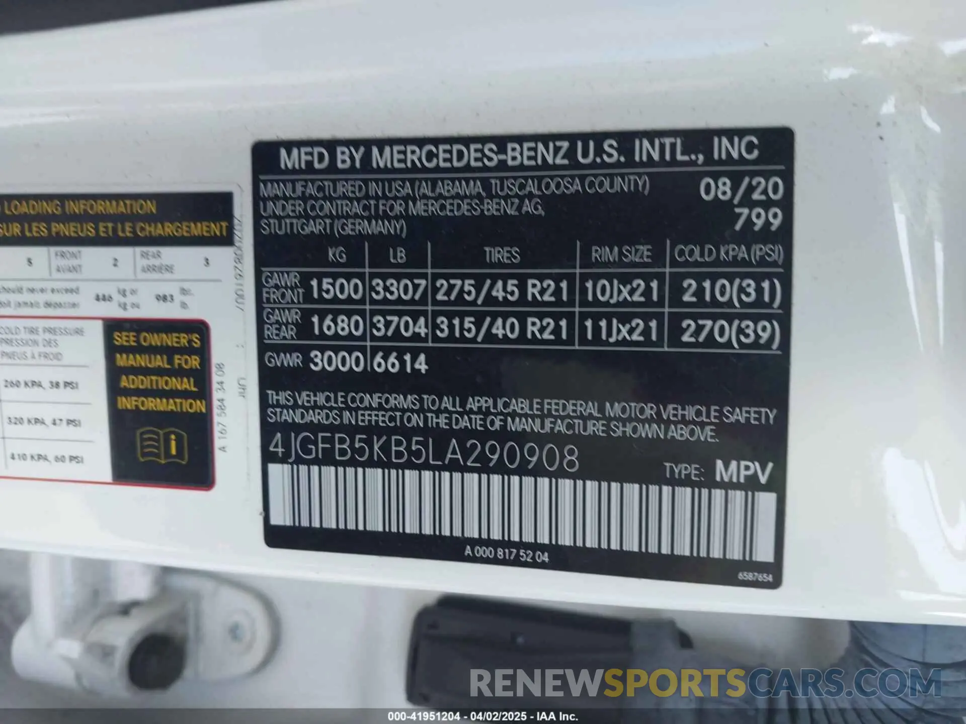 9 Photograph of a damaged car 4JGFB5KB5LA290908 MERCEDES-BENZ GLE 450 2020