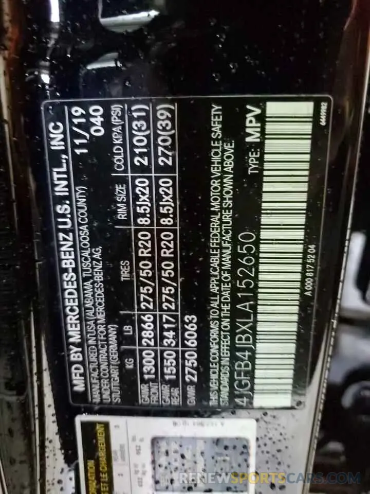 13 Photograph of a damaged car 4JGFB4JBXLA152650 MERCEDES-BENZ GLE-CLASS 2020