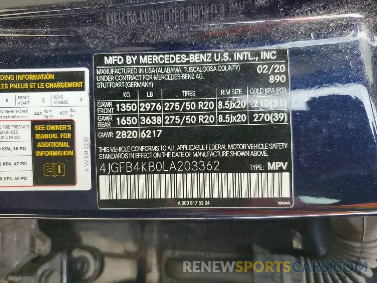 13 Photograph of a damaged car 4JGFB4KB0LA203362 MERCEDES-BENZ GLE-CLASS 2020