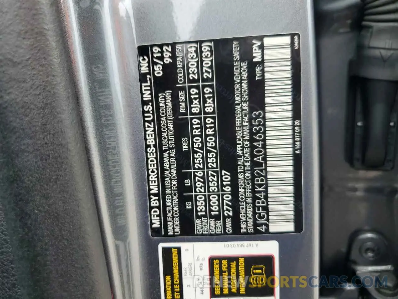 13 Photograph of a damaged car 4JGFB4KB2LA046353 MERCEDES-BENZ GLE-CLASS 2020