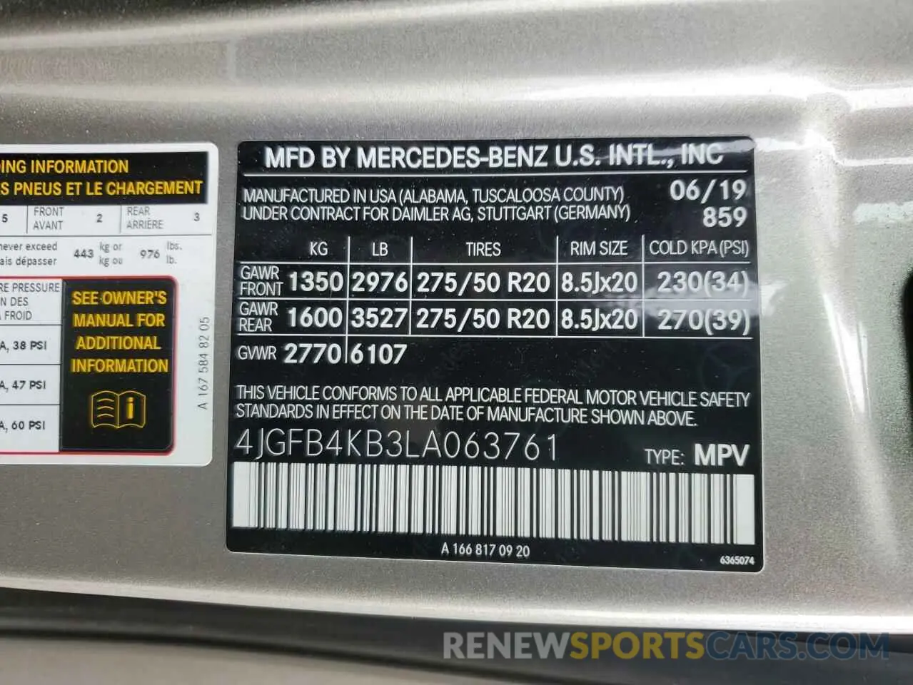 15 Photograph of a damaged car 4JGFB4KB3LA063761 MERCEDES-BENZ GLE-CLASS 2020