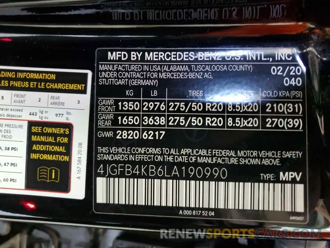 13 Photograph of a damaged car 4JGFB4KB6LA190990 MERCEDES-BENZ GLE-CLASS 2020