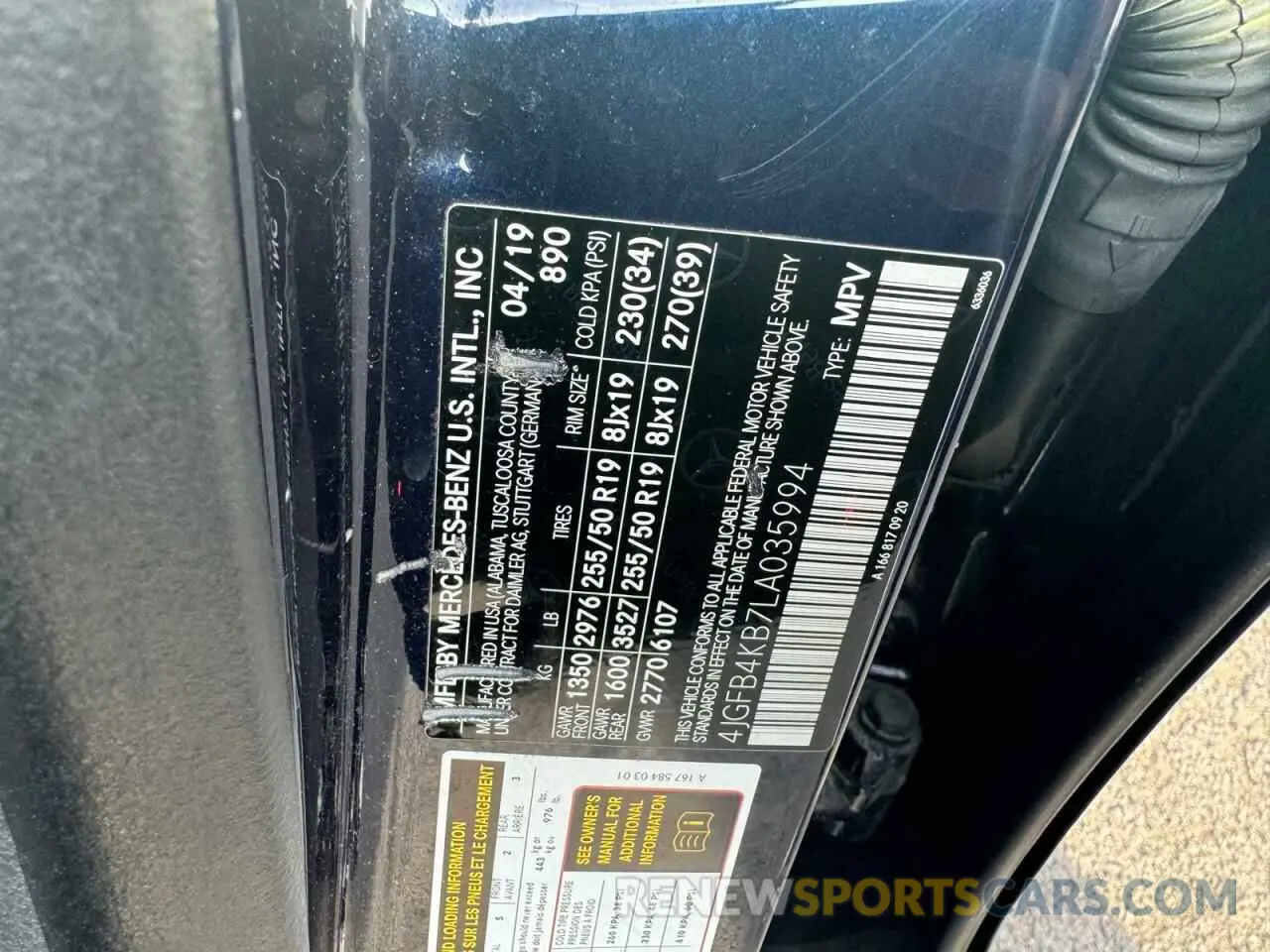 10 Photograph of a damaged car 4JGFB4KB7LA035994 MERCEDES-BENZ GLE-CLASS 2020