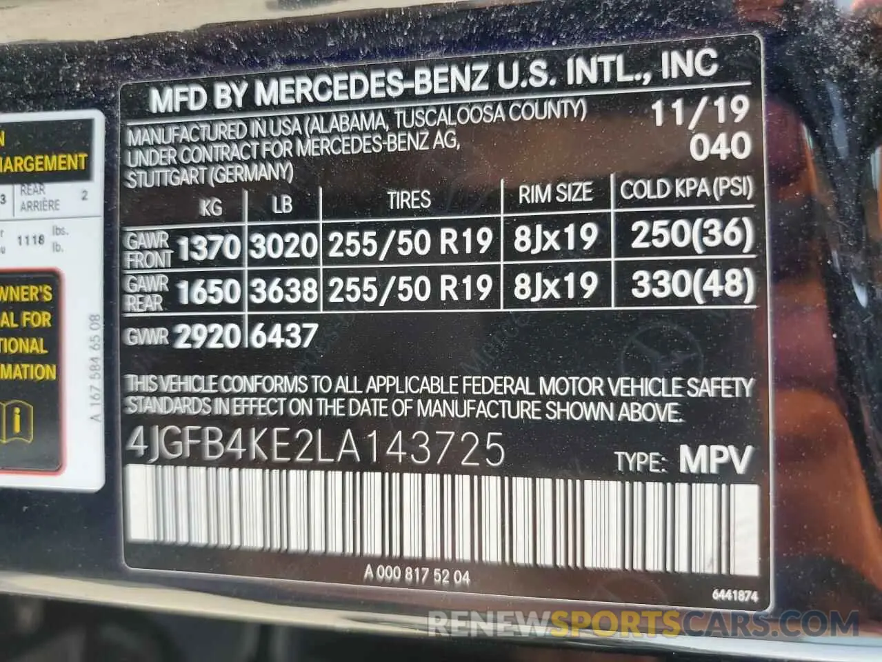 13 Photograph of a damaged car 4JGFB4KE2LA143725 MERCEDES-BENZ GLE-CLASS 2020