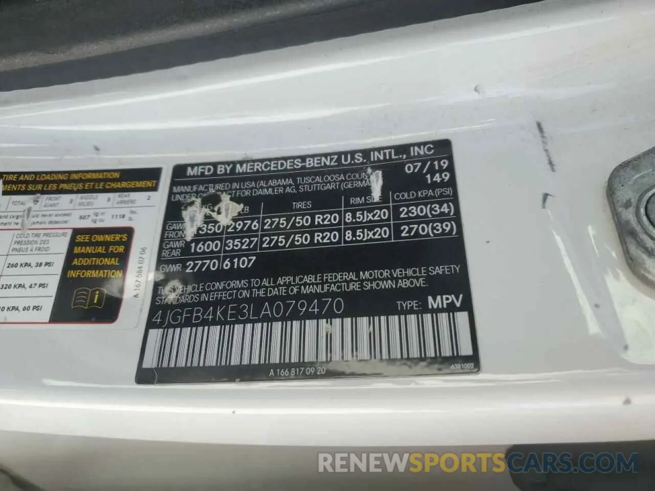 14 Photograph of a damaged car 4JGFB4KE3LA079470 MERCEDES-BENZ GLE-CLASS 2020