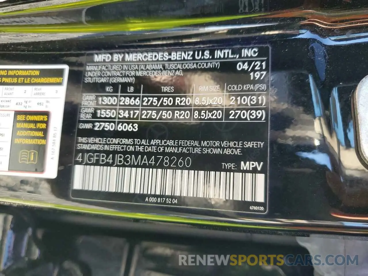 13 Photograph of a damaged car 4JGFB4JB3MA478260 MERCEDES-BENZ GLE-CLASS 2021