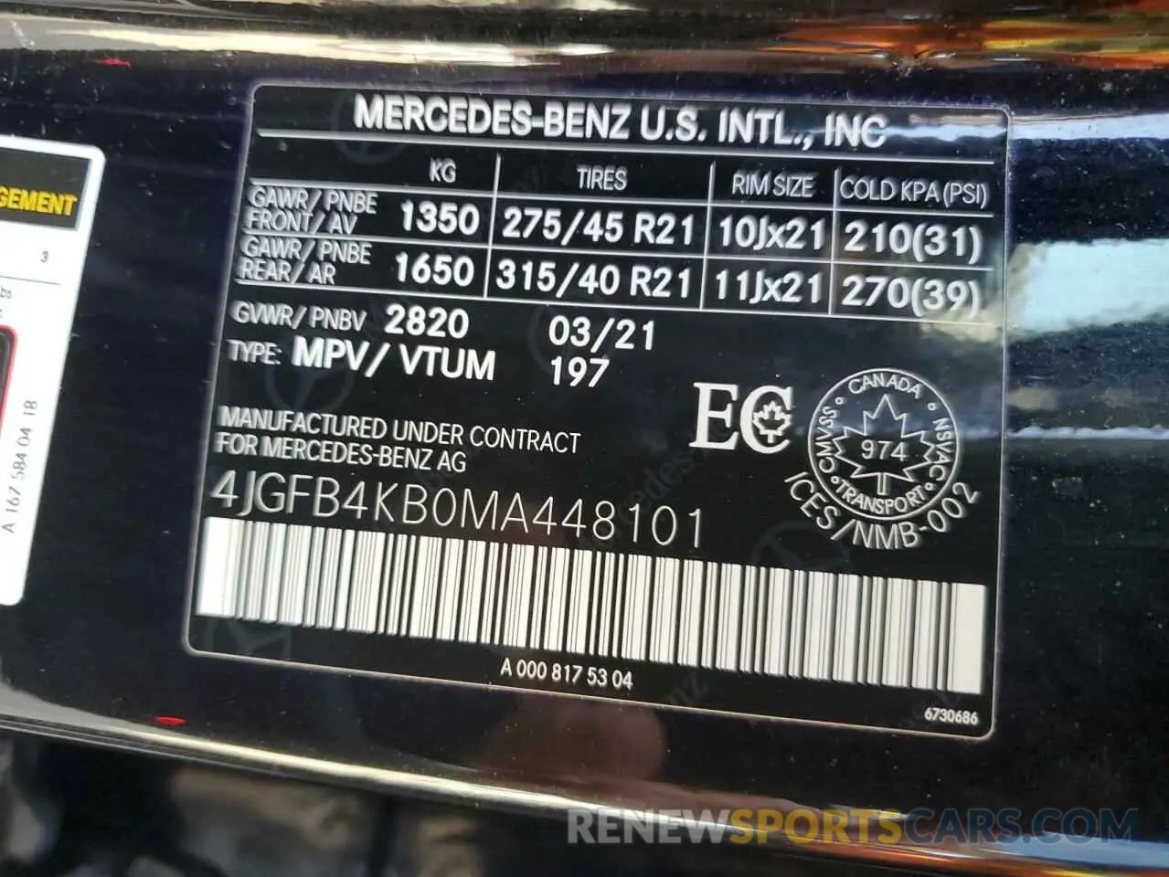13 Photograph of a damaged car 4JGFB4KB0MA448101 MERCEDES-BENZ GLE-CLASS 2021