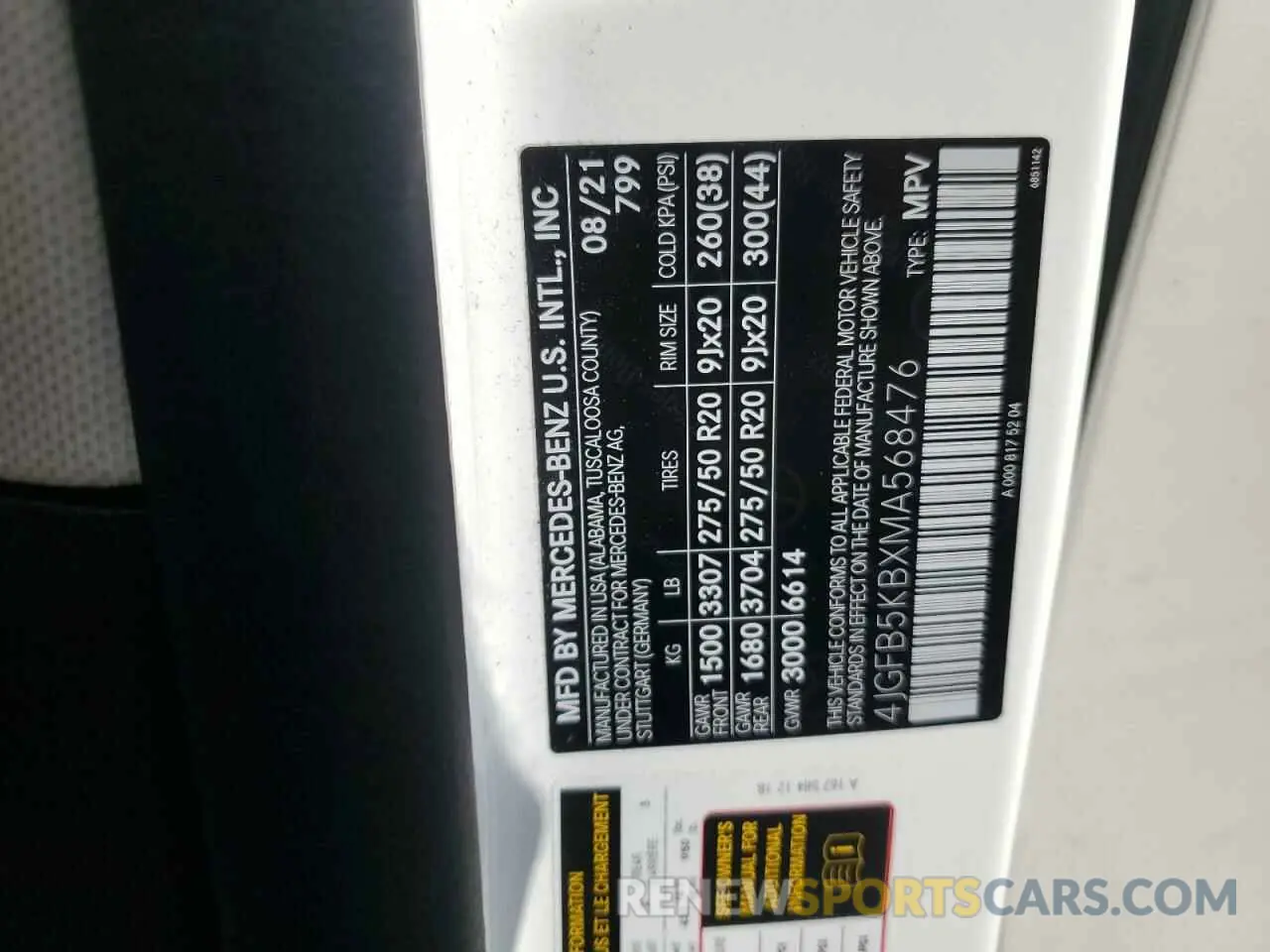 13 Photograph of a damaged car 4JGFB5KBXMA568476 MERCEDES-BENZ GLE-CLASS 2021