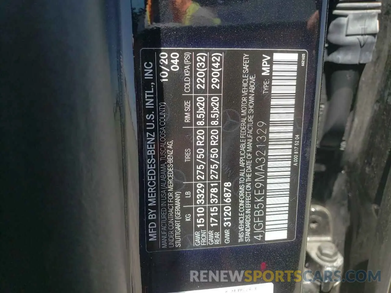 14 Photograph of a damaged car 4JGFB5KE9MA321329 MERCEDES-BENZ GLE-CLASS 2021
