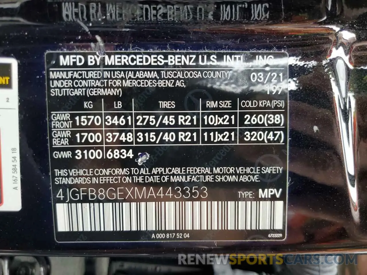 14 Photograph of a damaged car 4JGFB8GEXMA443353 MERCEDES-BENZ GLE-CLASS 2021