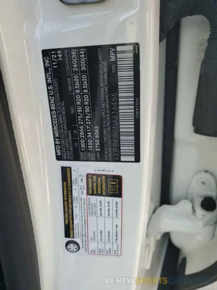 14 Photograph of a damaged car 4JGFB4JB0NA616466 MERCEDES-BENZ GLE-CLASS 2022