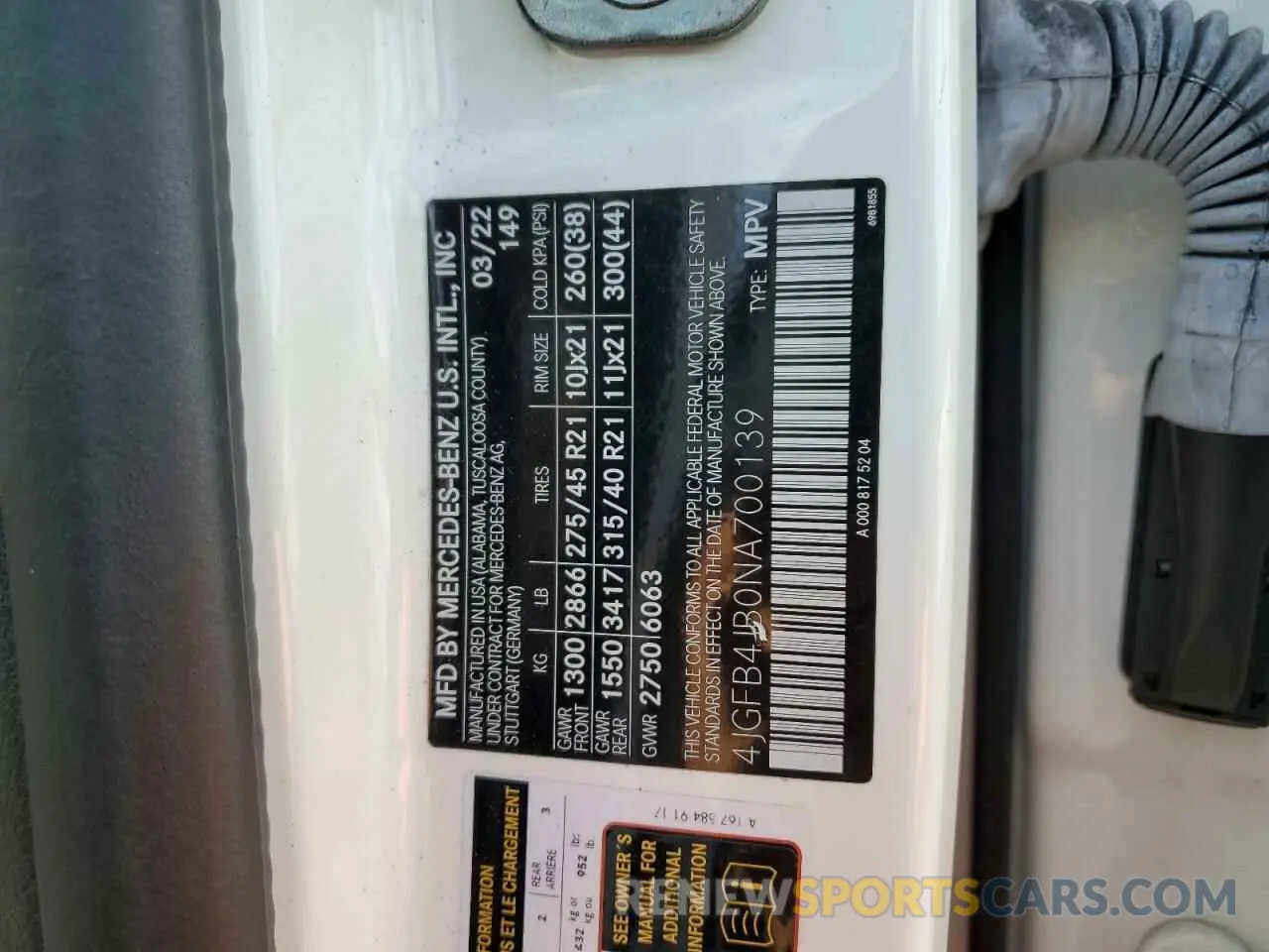 13 Photograph of a damaged car 4JGFB4JB0NA700139 MERCEDES-BENZ GLE-CLASS 2022