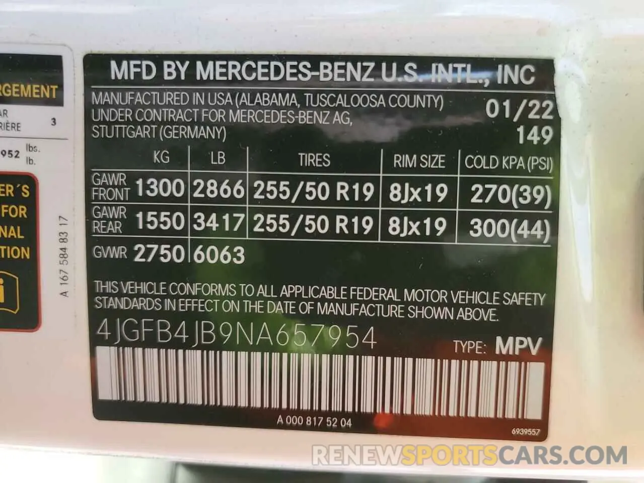 13 Photograph of a damaged car 4JGFB4JB9NA657954 MERCEDES-BENZ GLE-CLASS 2022