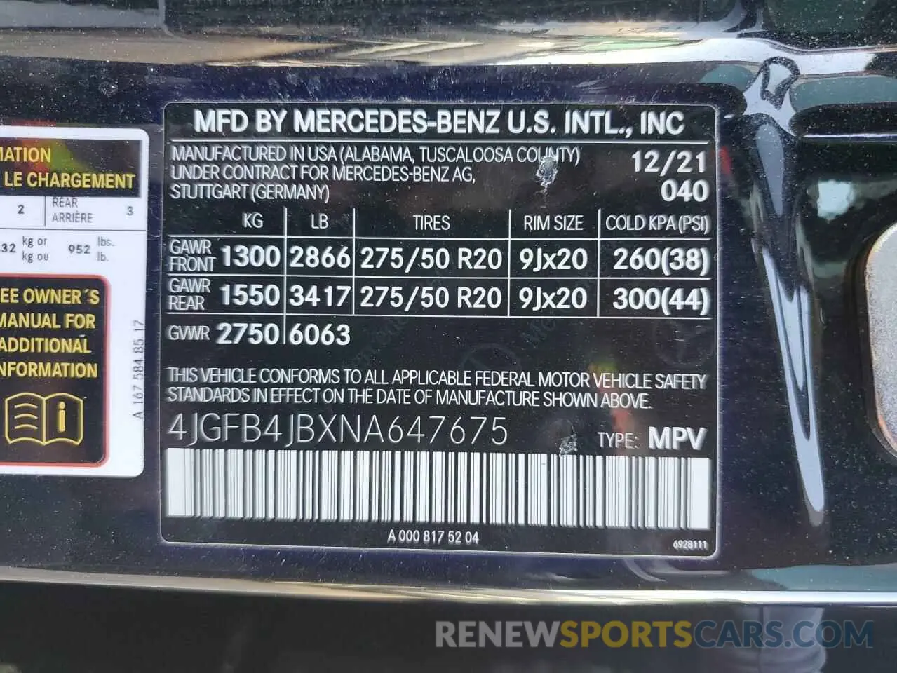 13 Photograph of a damaged car 4JGFB4JBXNA647675 MERCEDES-BENZ GLE-CLASS 2022