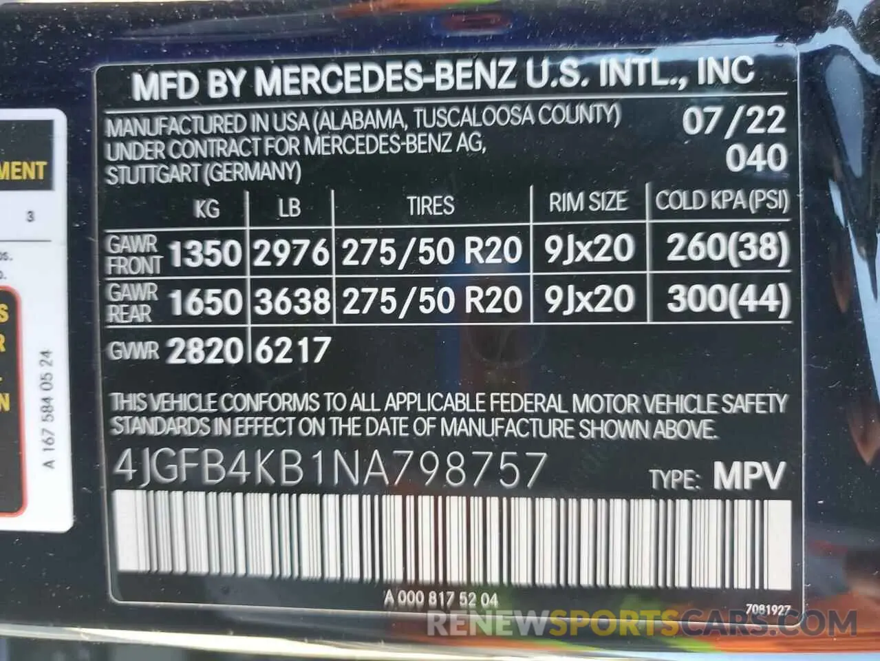 13 Photograph of a damaged car 4JGFB4KB1NA798757 MERCEDES-BENZ GLE-CLASS 2022