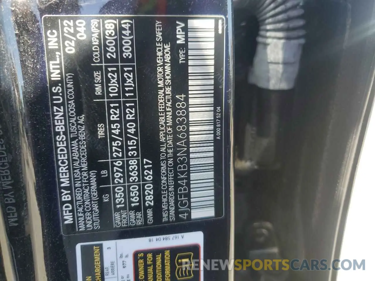 14 Photograph of a damaged car 4JGFB4KB3NA683884 MERCEDES-BENZ GLE-CLASS 2022